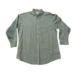 Brooks Brothers Regent Green Gingham Check Button Down Long‎ Sleeve Men's 18-34